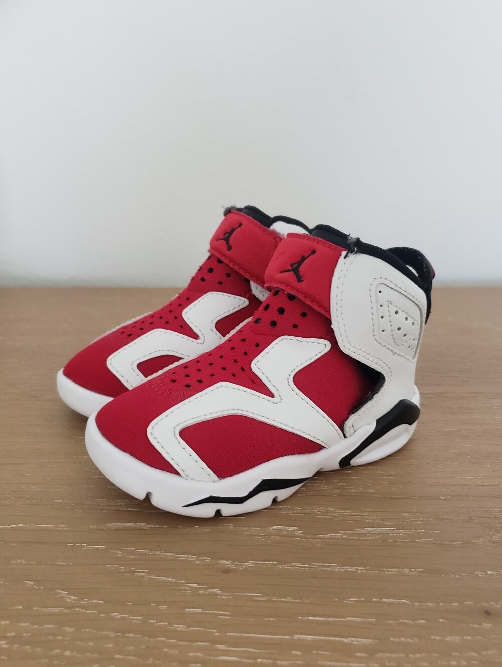 Air Jordan Kids' Red and White High-Top Sneakers